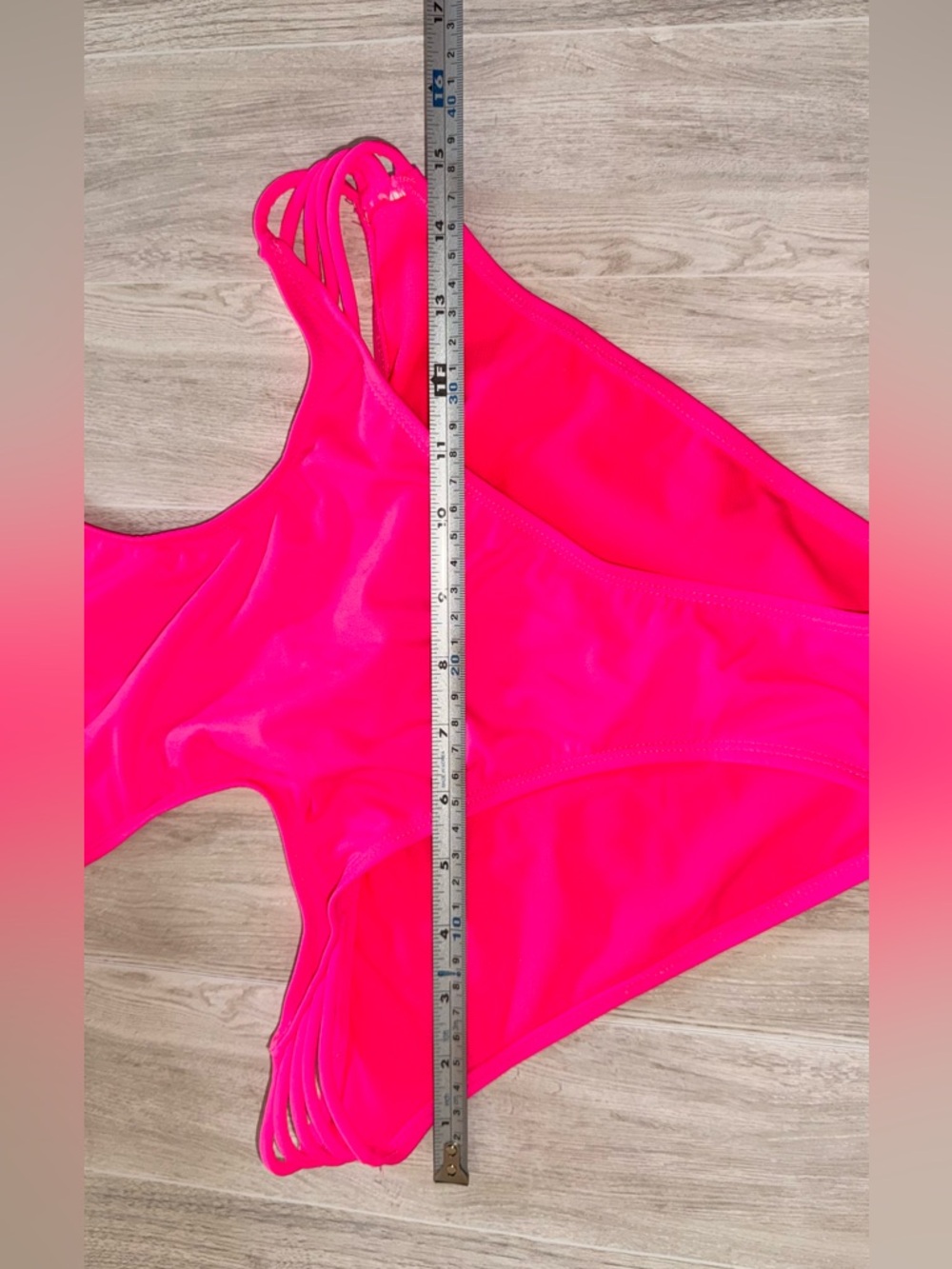 Neon Pink Y2K One-Piece Swimsuit with Side Cut-Outs - size Large - Picture 6 of 12